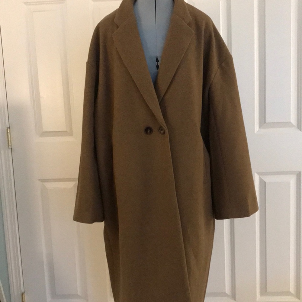 New Wool ChouYatou Light Brown Women's Long Winter Coat XXL